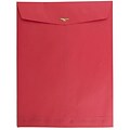 JAM Paper Open End Clasp #13 Catalog Envelope, 10 x 13, Red, 100/Box (87477)