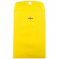 JAM Paper Open End Catalog Colored Envelopes with Clasp Closure, 6" x 9", Yellow Recycled, 100/Pack (87972)