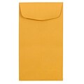 JAM Paper #6 Coin Envelope, 3 3/8 x 6, Brown Kraft, 25/Pack (1623992)