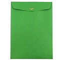 JAM Paper 9 x 12 Open End Catalog Colored Envelopes with Clasp Closure, Green Recycled, 10/Pack (929