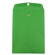 JAM Paper 9 x 12 Open End Catalog Colored Envelopes with Clasp Closure, Green Recycled, 25/Pack (929