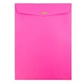 JAM Paper Open End Clasp Catalog Envelope, 9 x 12, Fuchsia Pink, 100/Box (90909027)