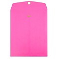JAM Paper 9 x 12 Open End Catalog Colored Envelopes with Clasp Closure, Ultra Fuchsia Pink, 10/Pac