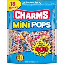 Charms Mini Pops Lollipops, Assorted Flavors, 71.96 oz., 400 Pieces (CRM34006)