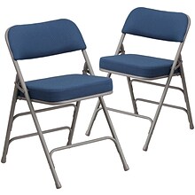 Flash Furniture HERCULES Series Fabric Folding Chair, Navy, 2/Pack (2AWMC320AFNVY)