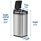 iTouchless Stainless Steel Sensor Trash Can, 13 Gallon, Silver (DZT13)