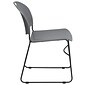 Flash Furniture HERCULES Series Plastic Ultra-Compact Stack Chair, Gray/Black (RUT188GY)