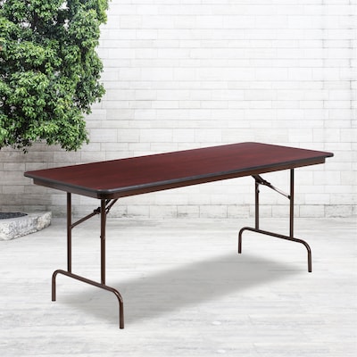 Flash Furniture Frankie Folding Table, 72" x 30", Mahogany (YT3072MELWAL)