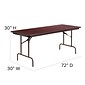 Flash Furniture Frankie Folding Table, 72" x 30", Mahogany (YT3072MELWAL)