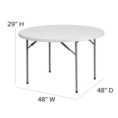 Flash Furniture Kathryn Folding Table, 48" x 48", Granite White (RB48R)