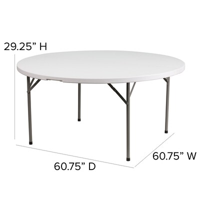 Flash Furniture Elon Folding Table, 60.75" x 60.75", Granite White (DADYCZ1GW)