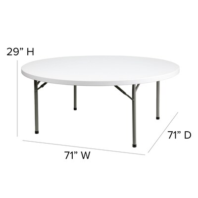 Flash Furniture Elon Folding Table, 71" x 71", Granite White (DADYCZ180RGW)