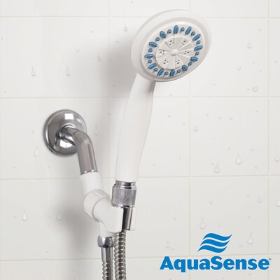 AquaSense 3 Setting Handheld Shower Head with Ultra-Long Stainless Steel Hose, White (770-980)