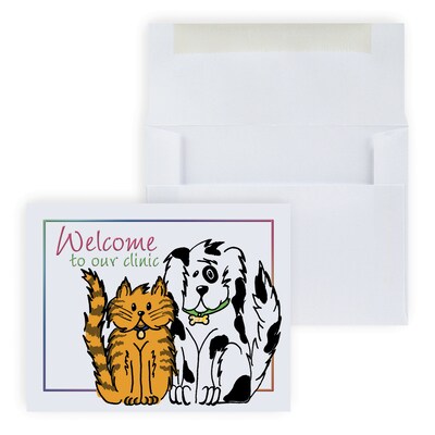 Custom Welcome Clinic Welcome Cards, With Envelopes, 5-3/8 x 4-1/4, 25 Cards per Set