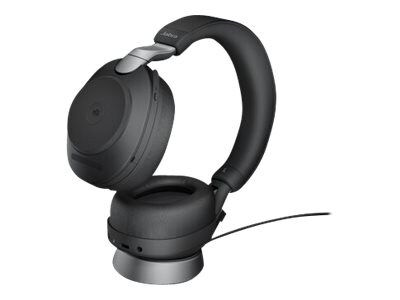 jabra Evolve2 85 MS Teams, Stereo Bluetooth Wireless Headset with Charging Stand, USB-C, Black (28599-999-889)