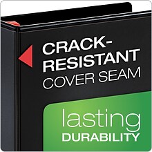 Cardinal XtraLife ClearVue Heavy Duty 1 1/2 3-Ring View Binders, D-Ring, Black (26311)