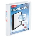 Cardinal SuperLife Pro EasyOpen ClearVue 1 3-Ring View Binders, D-Ring, White (54652)