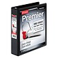 Cardinal Premier Heavy Duty 3" 3-Ring View Binders, D-Ring, Black (10331)