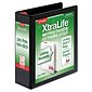 Cardinal XtraLife ClearVue 3" 3-Ring Non-View Binders, D-Ring, Black (26331)