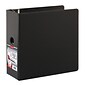 Cardinal Premier One-Touch EasyOpen Heavy Duty 5" 3-Ring Non-View Binders, D-Ring, Black (18762CB)