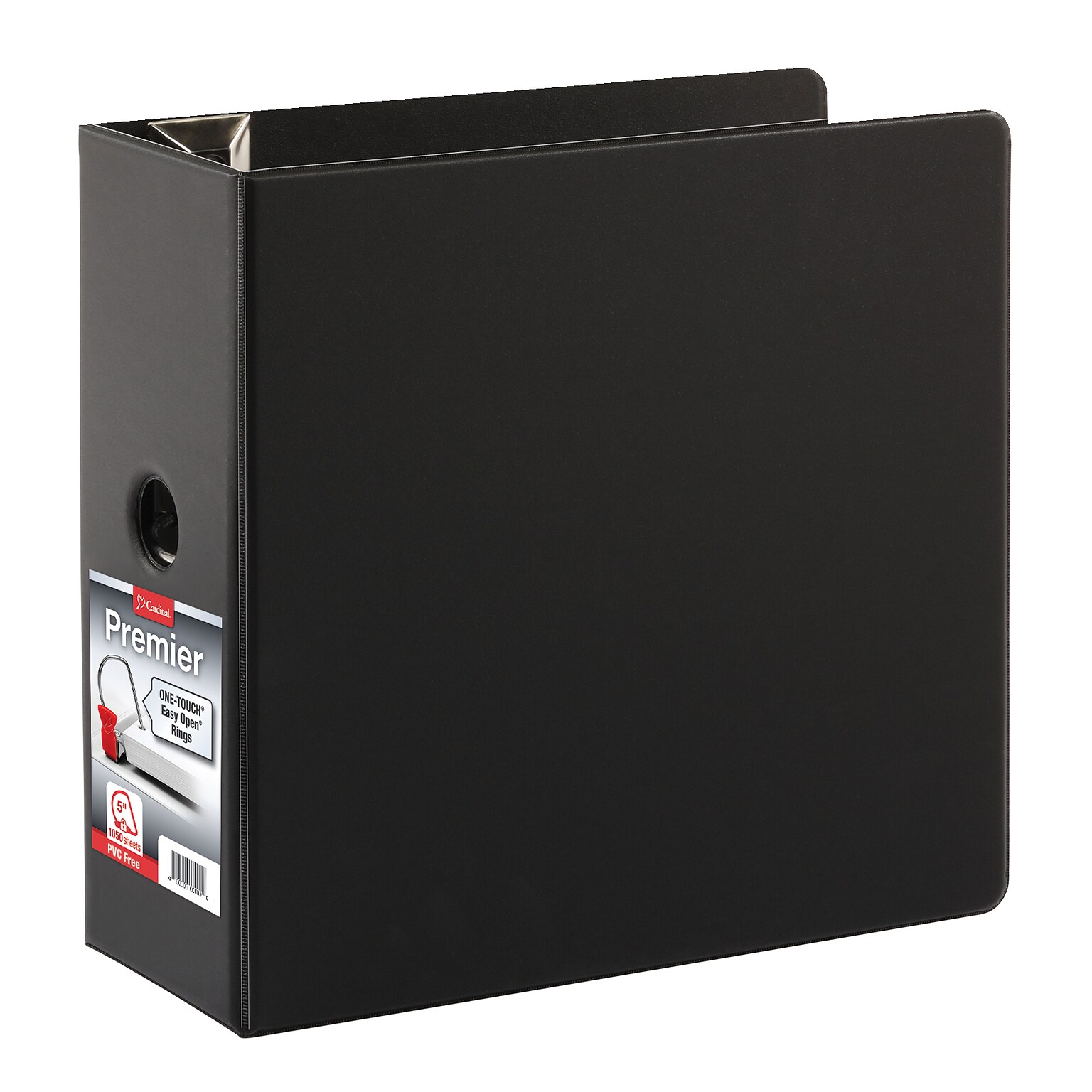 Cardinal Premier One-Touch EasyOpen Heavy Duty 5 3-Ring Non-View Binders, D-Ring, Black (18762CB)