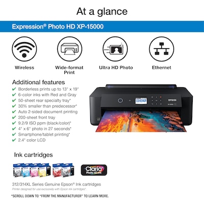 Epson Expression Photo HD XP-15000 Wireless Wide-format Printer (C11CG43201)