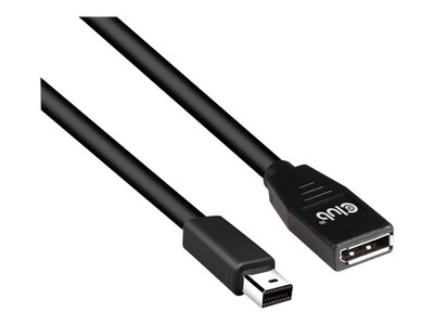 Club 3D CAC-1121 3.3' Mini DisplayPort/DisplayPort Audio/Video Cable, Black