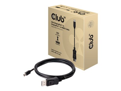 Club 3D CAC-1115 6.56' Mini DisplayPort/DisplayPort Audio/Video Cable, Black