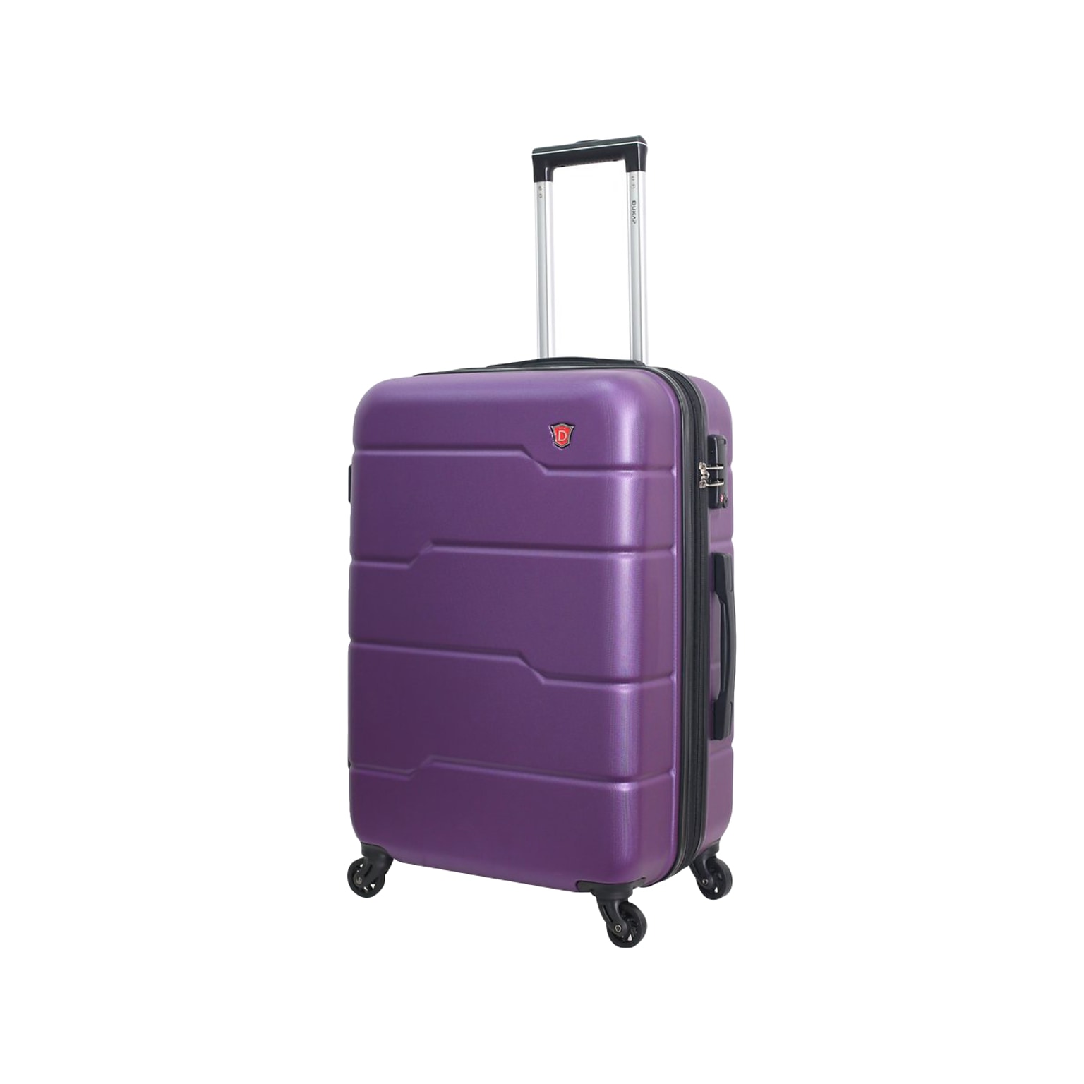 DUKAP Rodez 27.5 Hardside Suitcase, 4-Wheeled Spinner, TSA Checkpoint Friendly, Purple (DKROD00L-PUR)