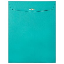 JAM Paper 9 x 12 Open End Catalog Colored Envelopes with Clasp Closure, Sea Blue Recycled, 10/Pack