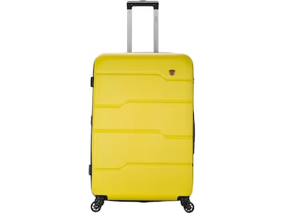 DUKAP Rodez 27.5 Hardside Suitcase, 4-Wheeled Spinner, TSA Checkpoint Friendly, Yellow (DKROD00L-YE