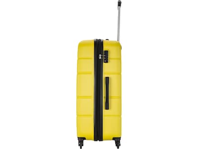 DUKAP Rodez 27.5" Hardside Suitcase, 4-Wheeled Spinner, TSA Checkpoint Friendly, Yellow (DKROD00L-YEL)