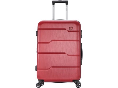 DUKAP Rodez 23.75 Hardside Suitcase, 4-Wheeled Spinner, TSA Checkpoint Friendly, Red (DKROD00M-RED)