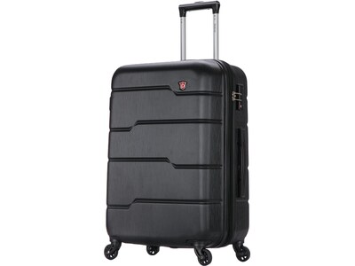 DUKAP Rodez 23.75 Hardside Suitcase, 4-Wheeled Spinner, TSA Checkpoint Friendly, Black (DKROD00M-BL