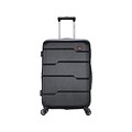 DUKAP RODEZ Plastic 4-Wheel Spinner Luggage, Black (DKROD00M-BLK)