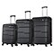DUKAP RODEZ 3-Piece Plastic Luggage Set, Black (DKRODSML-BLK)
