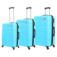 DUKAP RODEZ 3-Piece Plastic Luggage Set, Light Blue (DKRODSML-LBL)