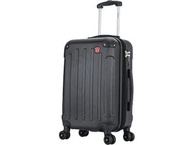 DUKAP Intely 19.5 Hardside Suitcase, 4-Wheeled Spinner, TSA Checkpoint Friendly, Black (DKINT00S-BL