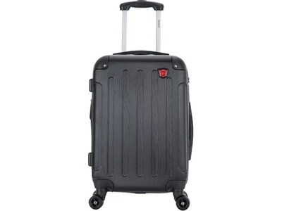 DUKAP Intely 19.5 Hardside Suitcase, 4-Wheeled Spinner, TSA Checkpoint Friendly, Black (DKINT00S-BL