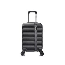 InUSA Ally Plastic 4-Wheel Spinner Luggage, Black (IUALL00S-BLK)