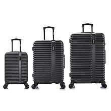 InUSA Ally 3-Piece Plastic Luggage Set, Black (IUALLSML-BLK)