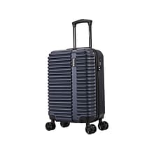 InUSA Ally Plastic 4-Wheel Spinner Luggage, Navy Blue (IUALL00S-BLU)