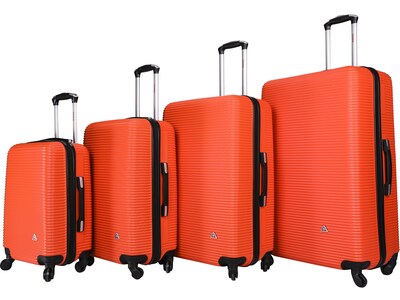 InUSA Royal 4-Piece Hardside Spinner Luggage Set, Orange (IUROYSMLXL-ORG)