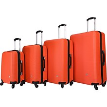 InUSA Royal 4-Piece Plastic Luggage Set, Orange (IUROYSMLXL-ORG)