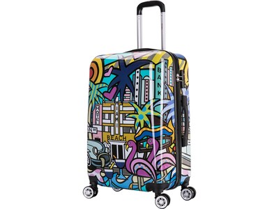 InUSA 24" Hardside Miami Suitcase, 4-Wheeled Spinner, TSA Checkpoint Friendly, Miami (IUAPC00M-MIA)