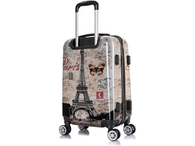 InUSA 20" Hardside Paris Carry-On Suitcase, 4-Wheeled Spinner, TSA Checkpoint Friendly, Paris (IUAPC00S-PAR)