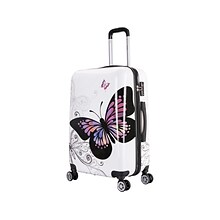 InUSA Prints PC/ABS Plastic 4-Wheel Spinner Luggage, Butterfly (IUAPC00M-BUT)