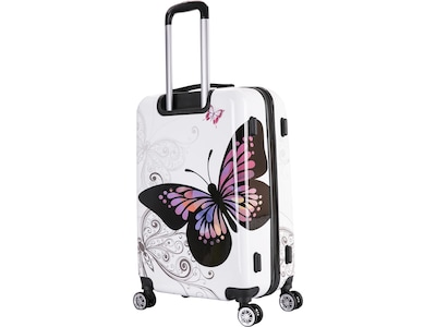 InUSA 24" Hardside Butterfly Suitcase, 4-Wheeled Spinner, TSA Checkpoint Friendly, Butterfly (IUAPC00M-BUT)