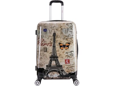 InUSA 24 Hardside Paris Suitcase, 4-Wheeled Spinner, TSA Checkpoint Friendly, Paris (IUAPC00M-PAR)