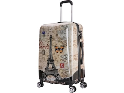 InUSA 24" Hardside Paris Suitcase, 4-Wheeled Spinner, TSA Checkpoint Friendly, Paris (IUAPC00M-PAR)